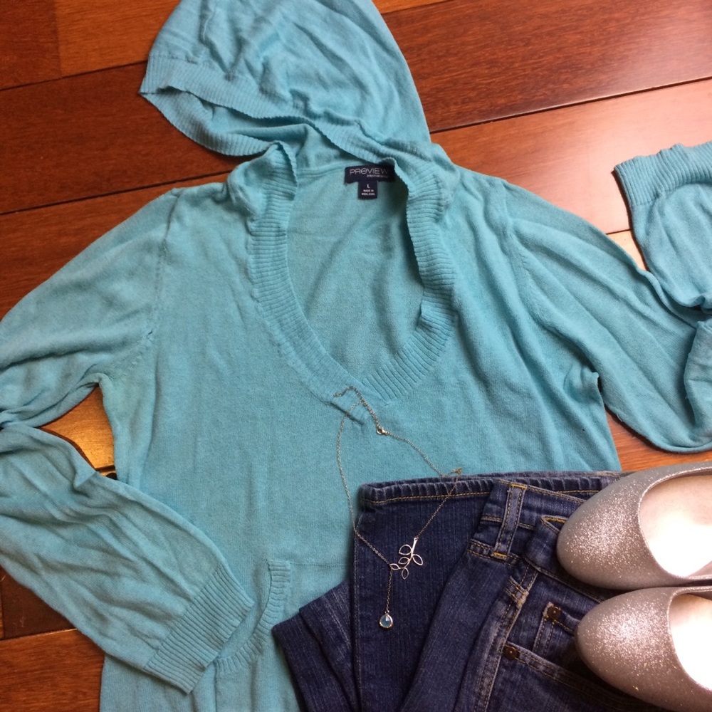 Lightweight Knit Hoodie by Preview International